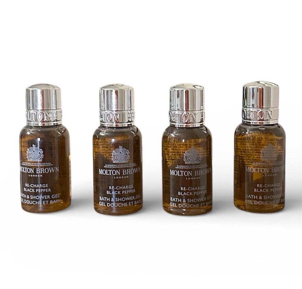 Molton Brown 4x Re-charge Black Pepper Bath & Shower Gel 1 fl oz (30ml)
